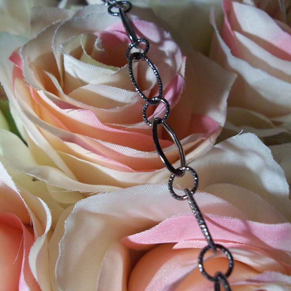 14k Gold Black Rhodium Bracelet